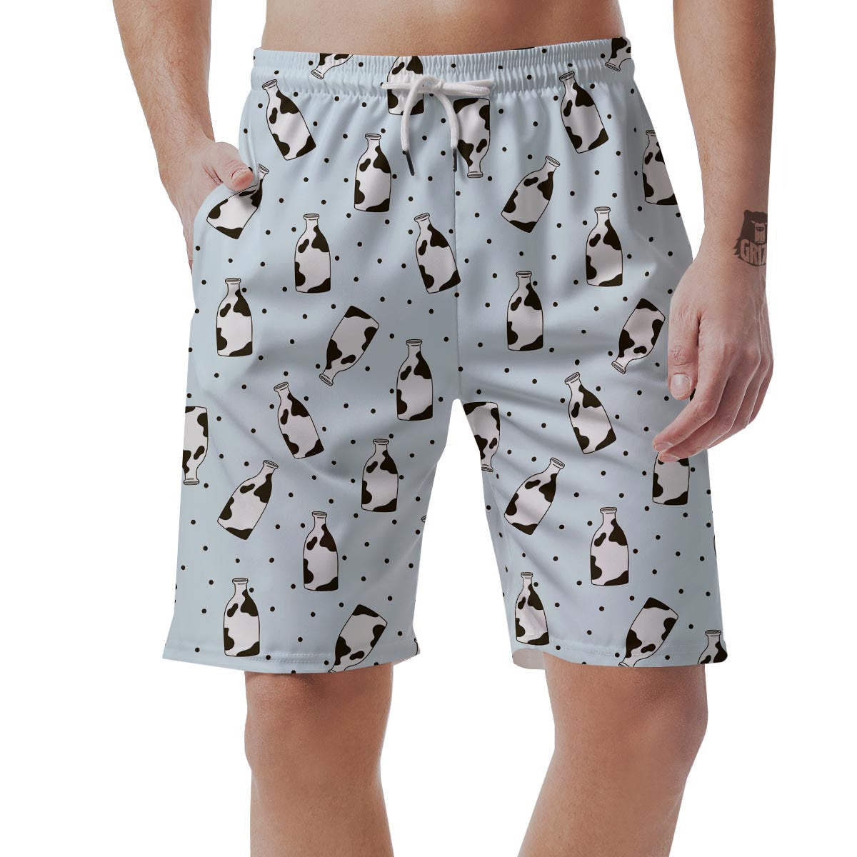 Milk Print Men's Shorts-grizzshop