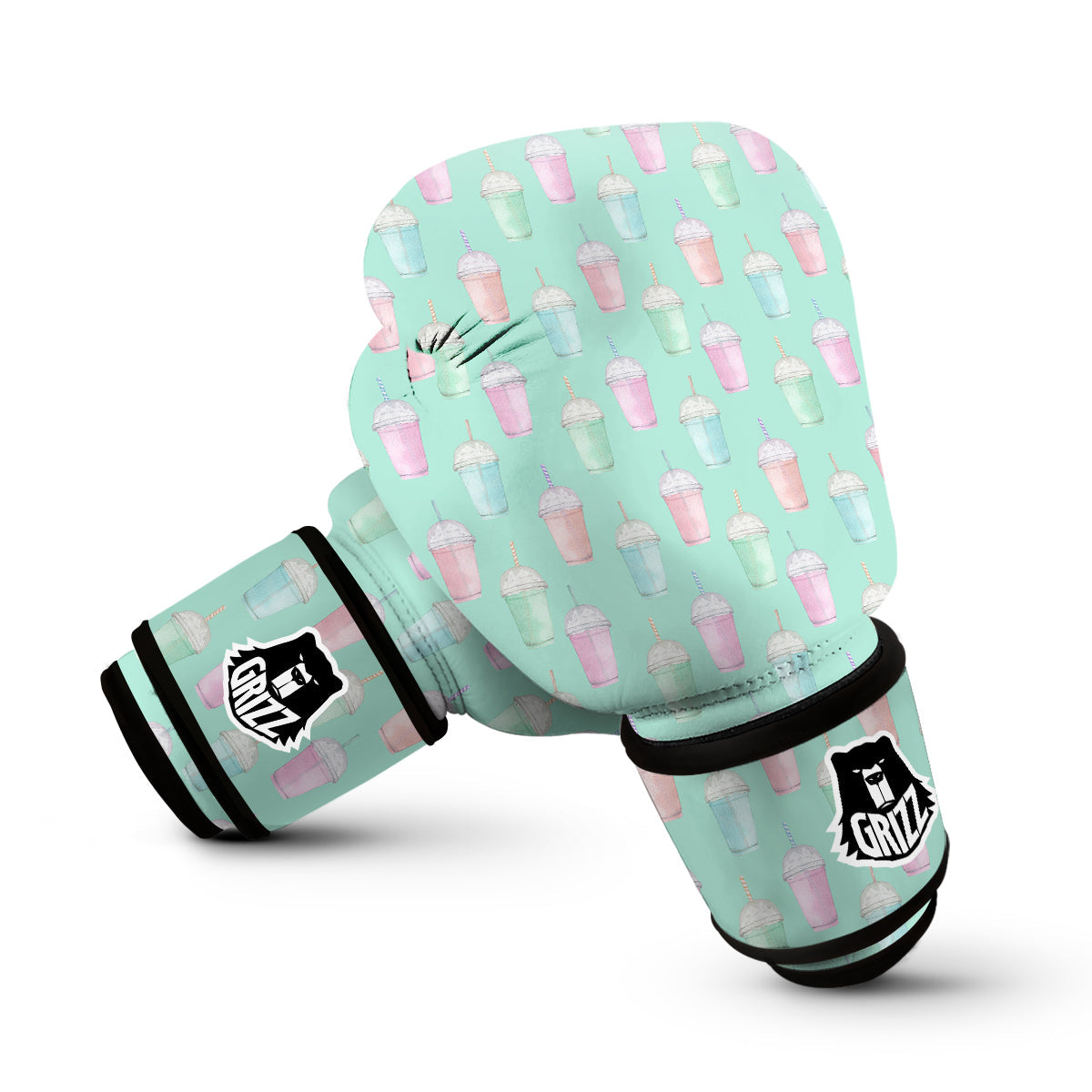 Milkshake Watercolor Print Pattern Boxing Gloves-grizzshop