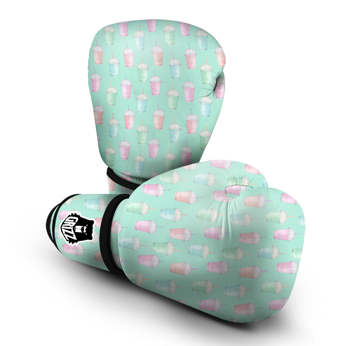 Milkshake Watercolor Print Pattern Boxing Gloves-grizzshop