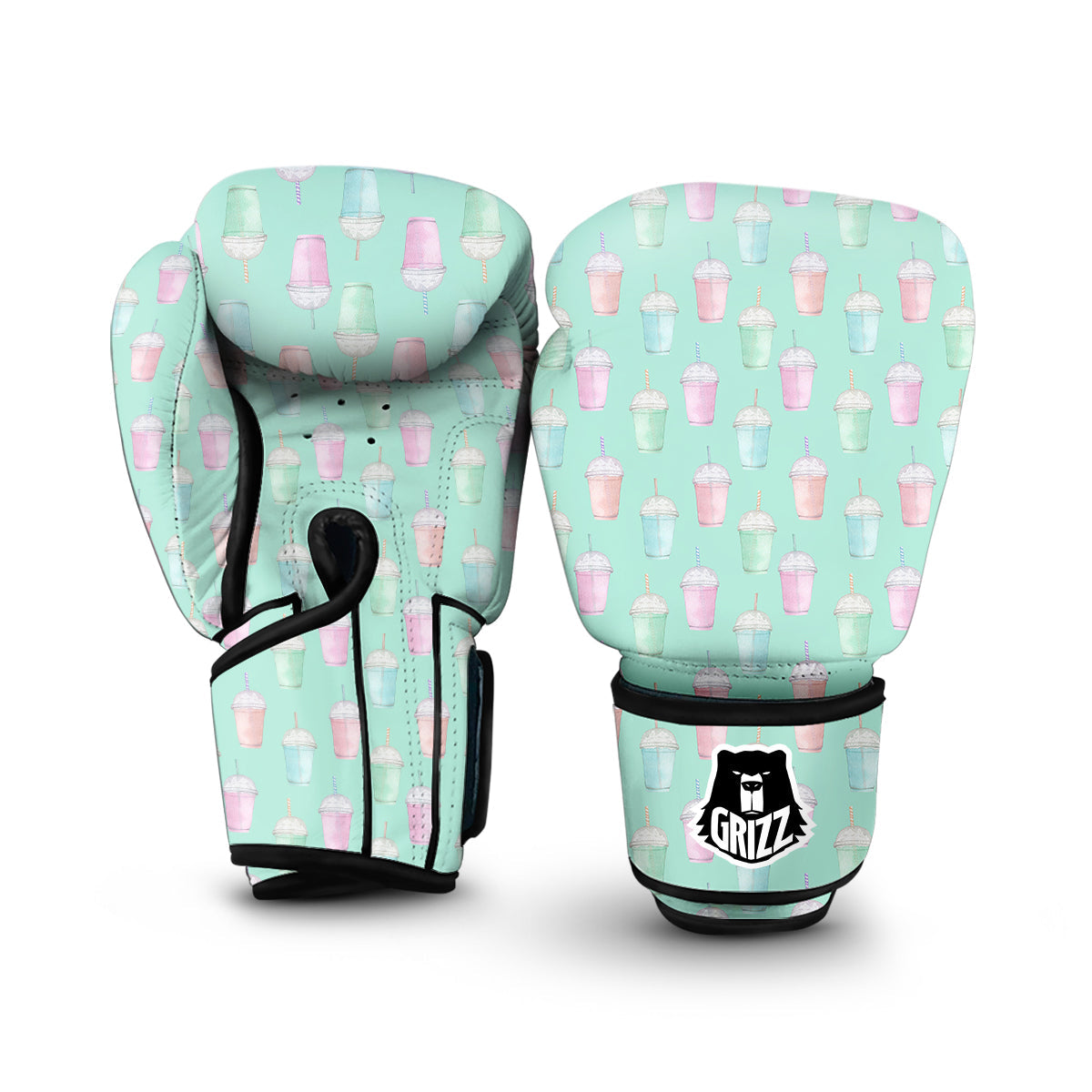 Milkshake Watercolor Print Pattern Boxing Gloves-grizzshop