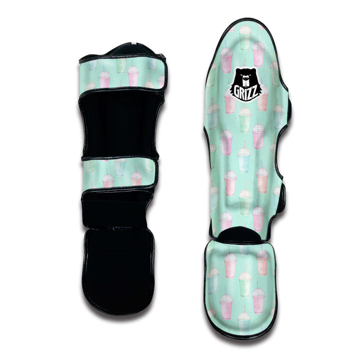 Milkshake Watercolor Print Pattern Muay Thai Shin Guards-grizzshop