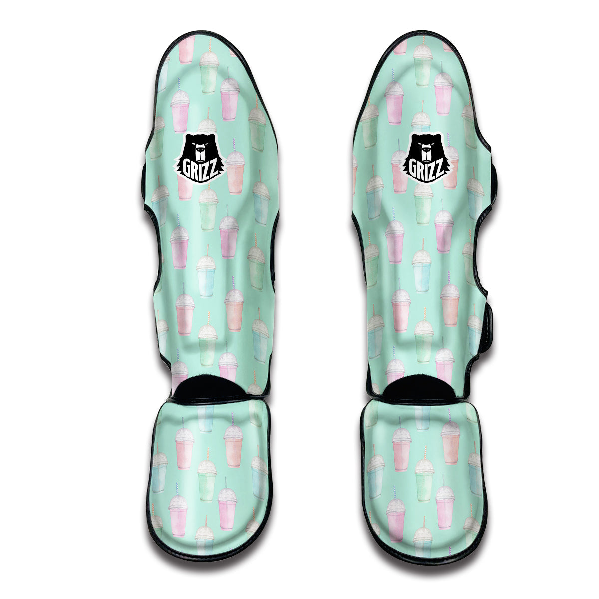 Milkshake Watercolor Print Pattern Muay Thai Shin Guards-grizzshop