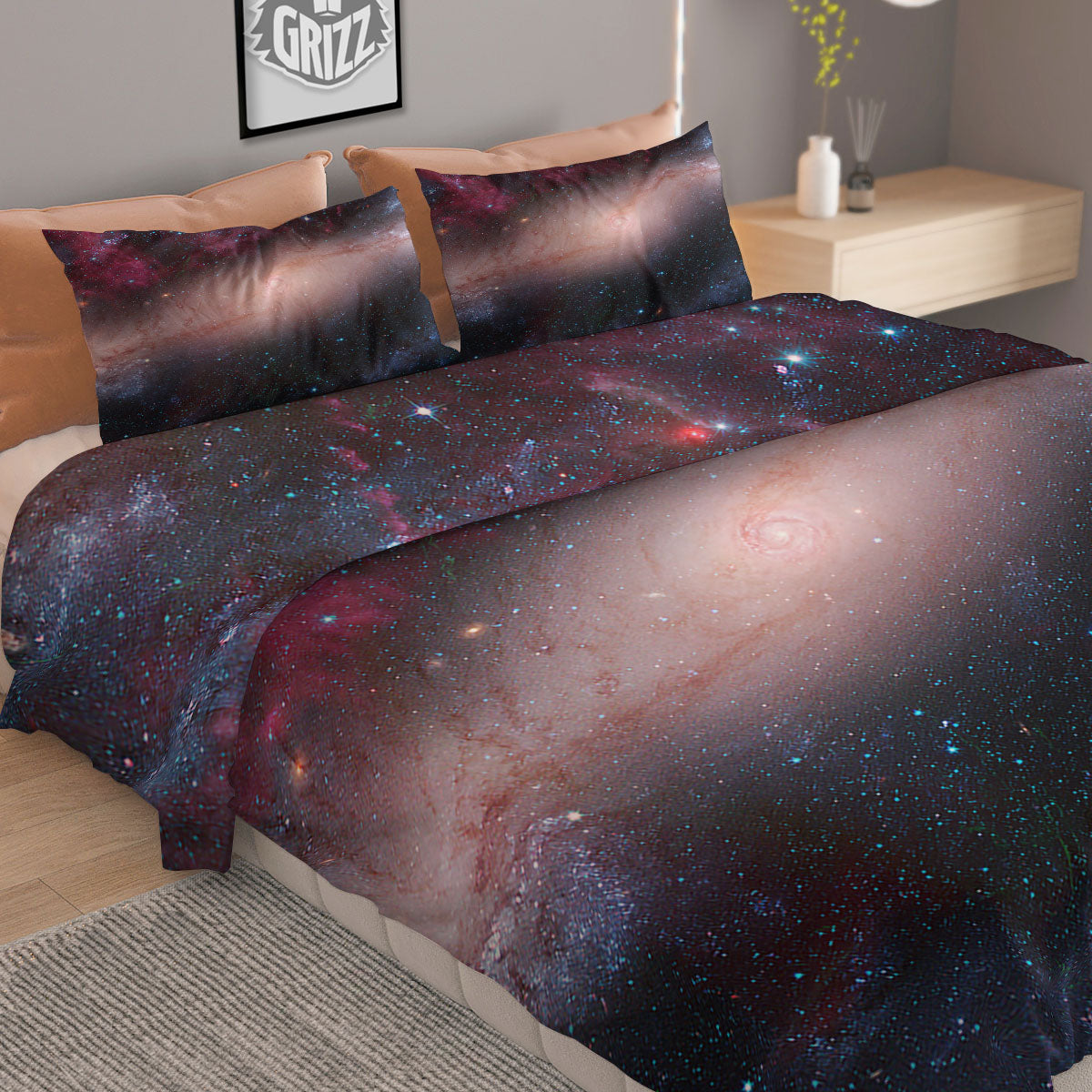 Milky Way Deep Space Print Duvet Cover Bedding Set