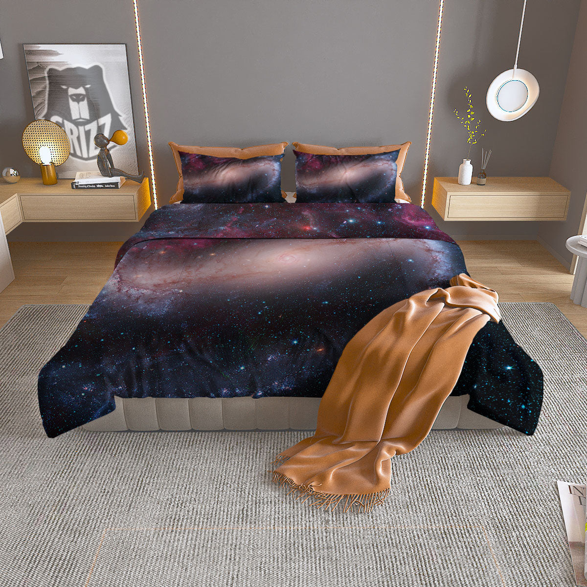 Milky Way Deep Space Print Duvet Cover Bedding Set