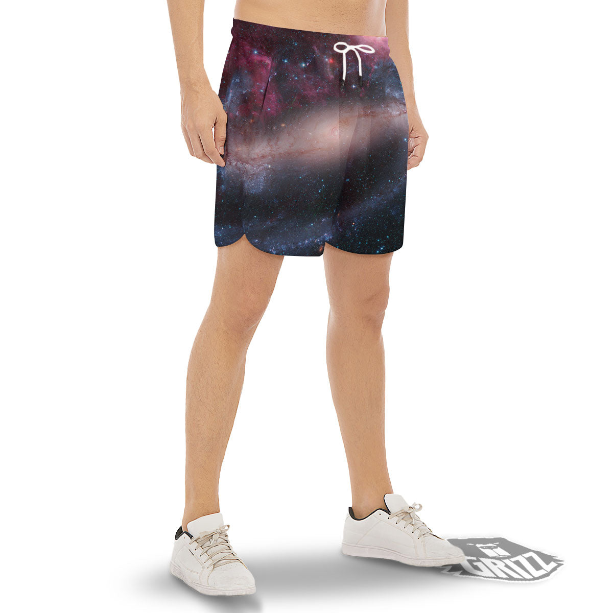 Milky Way Deep Space Print Men's Gym Shorts-grizzshop