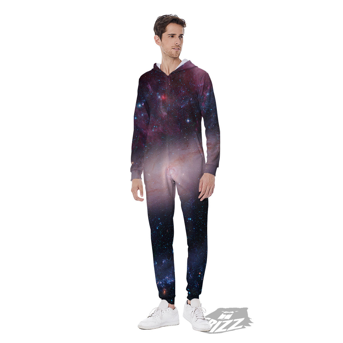 Milky Way Deep Space Print Men's Jumpsuit-grizzshop