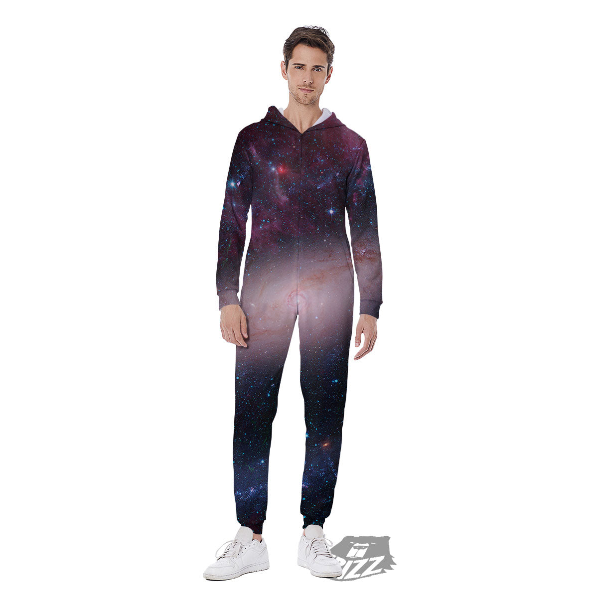 Milky Way Deep Space Print Men's Jumpsuit-grizzshop