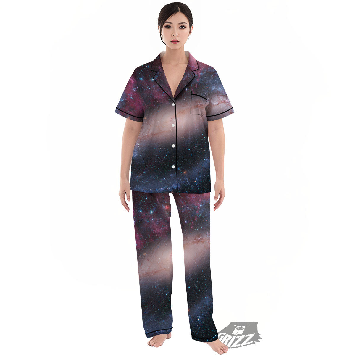 Milky Way Deep Space Print Women's Pajamas Set-grizzshop
