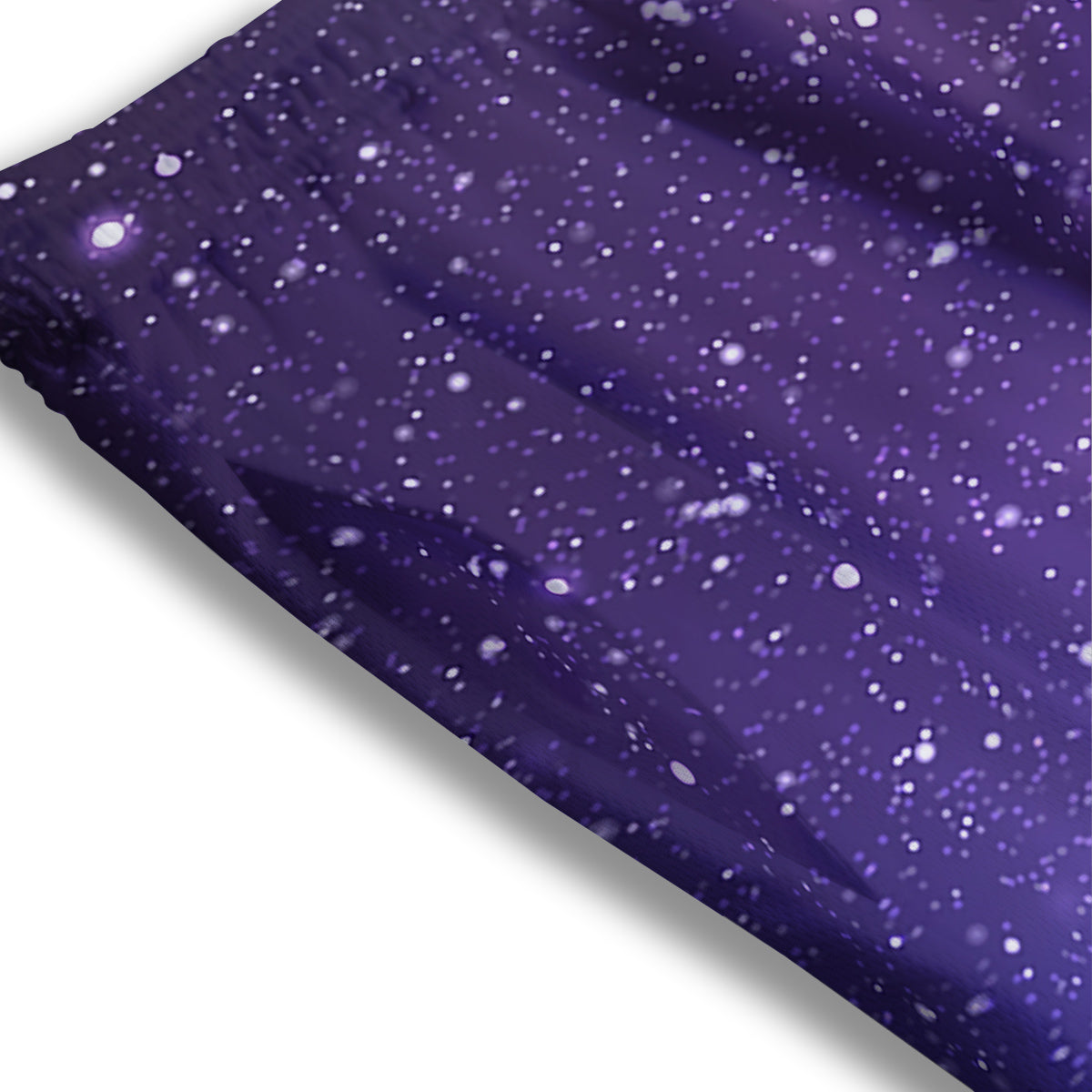 Milky Way Galaxy Space Dark Purple Print Mesh Shorts