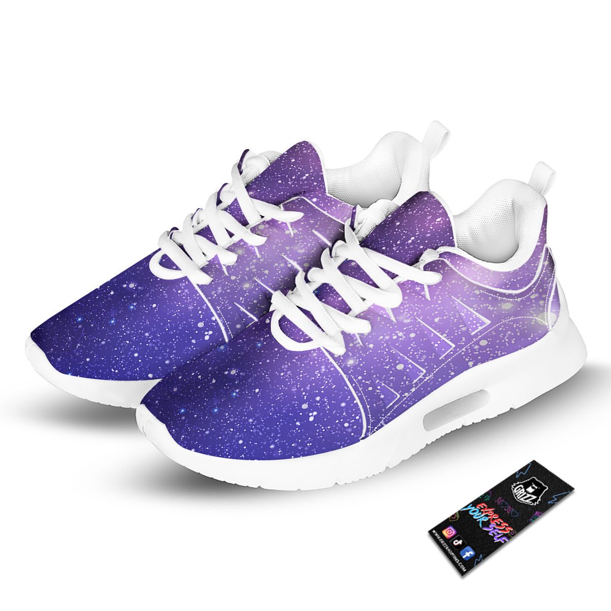 Milky Way Galaxy Space Dark Purple Print Tennis Shoes-grizzshop