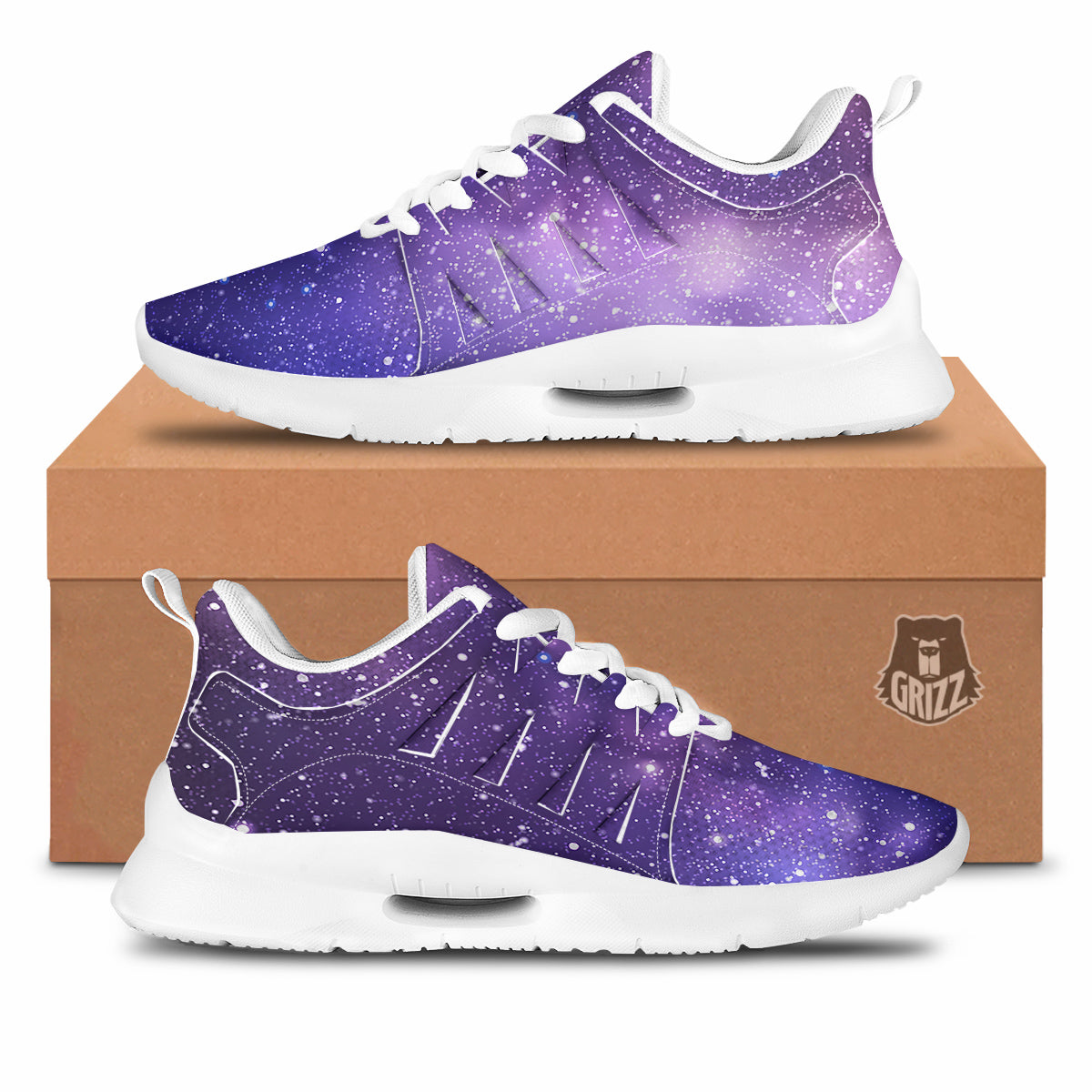 Milky Way Galaxy Space Dark Purple Print Tennis Shoes-grizzshop
