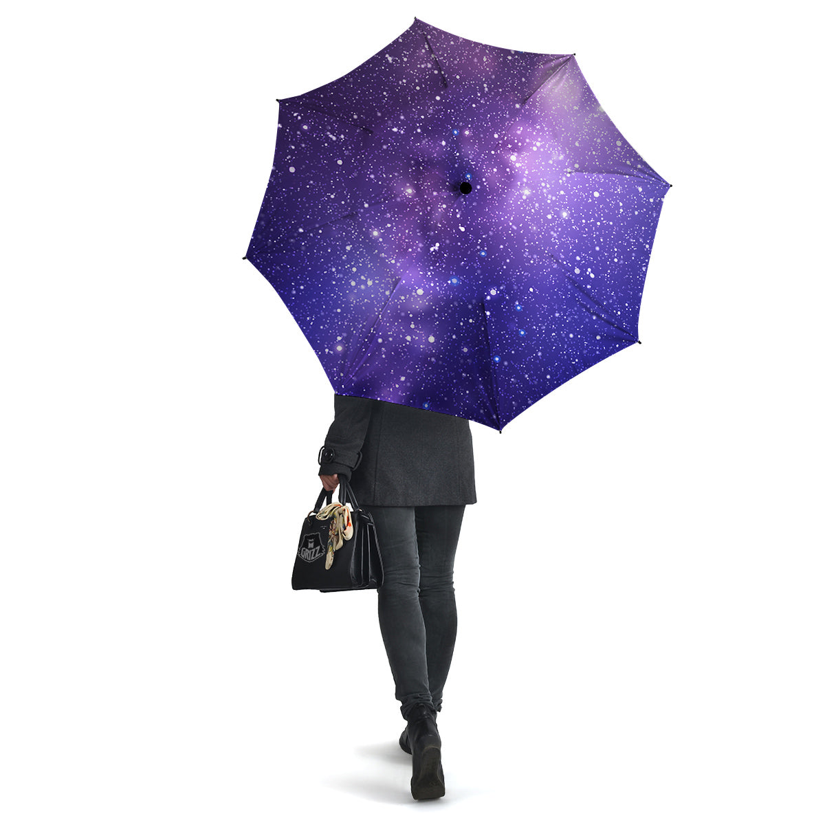 Milky Way Galaxy Space Dark Purple Print Umbrella-grizzshop