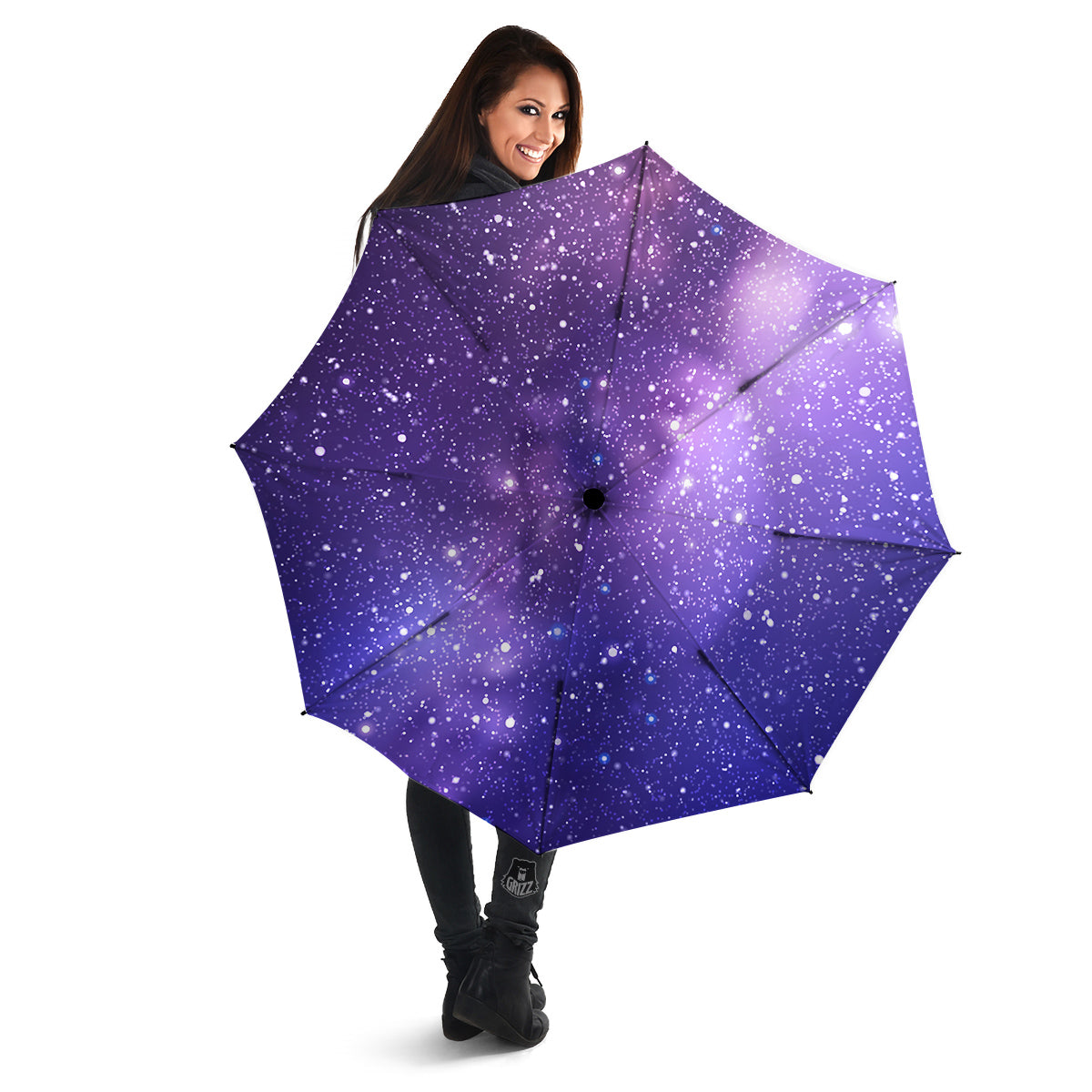 Milky Way Galaxy Space Dark Purple Print Umbrella-grizzshop