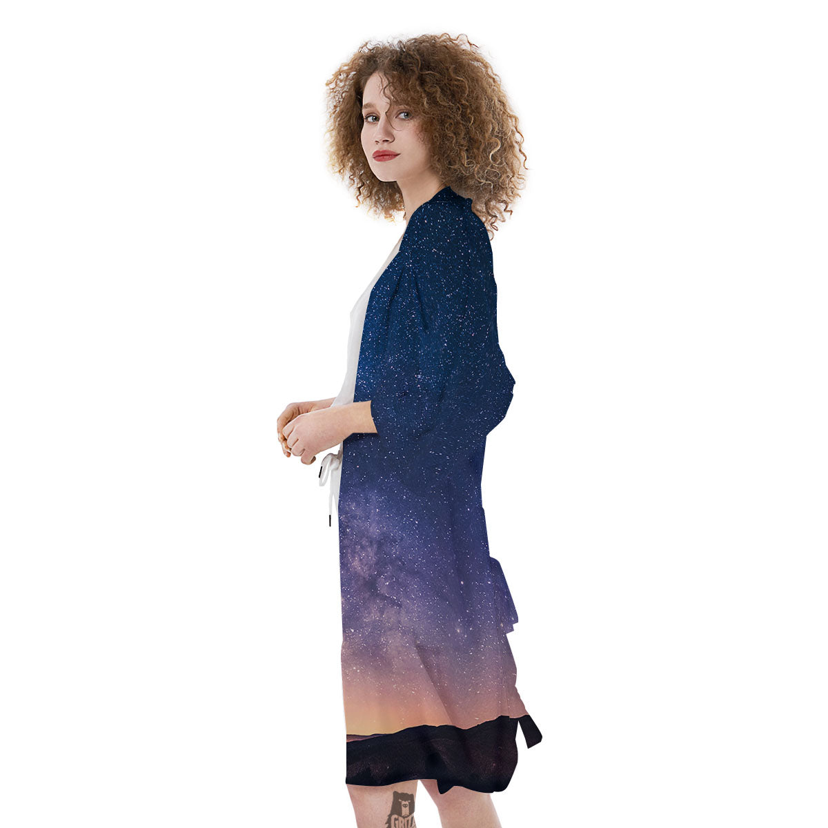 Milky Way Night Sky Print Kimono-grizzshop