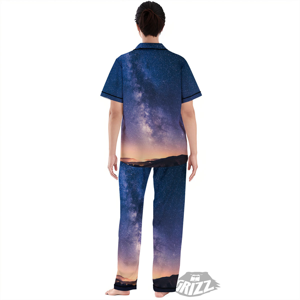 Milky Way Night Sky Print Women's Pajamas Set-grizzshop