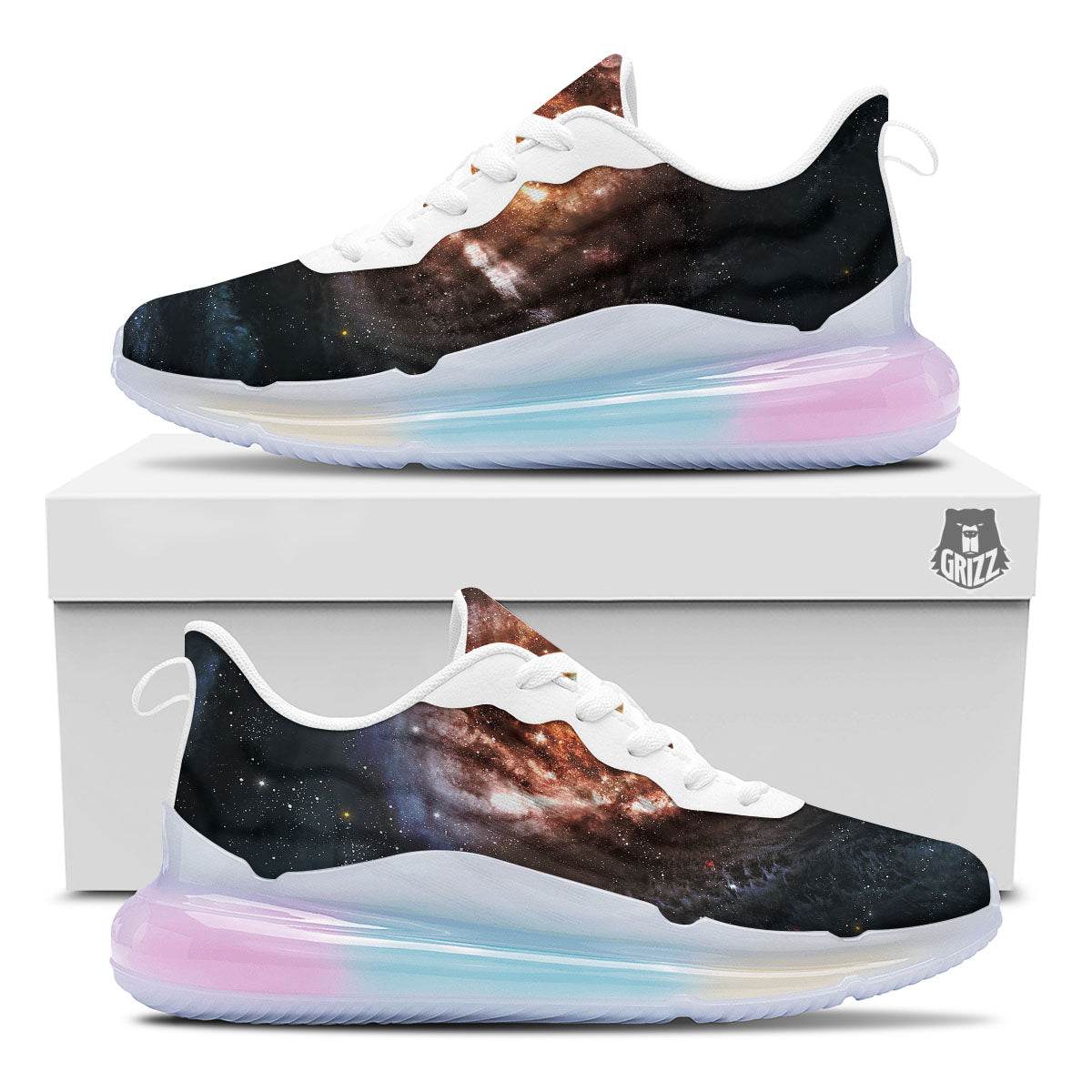 Milky Way Spiral Print Running Sneakers-grizzshop
