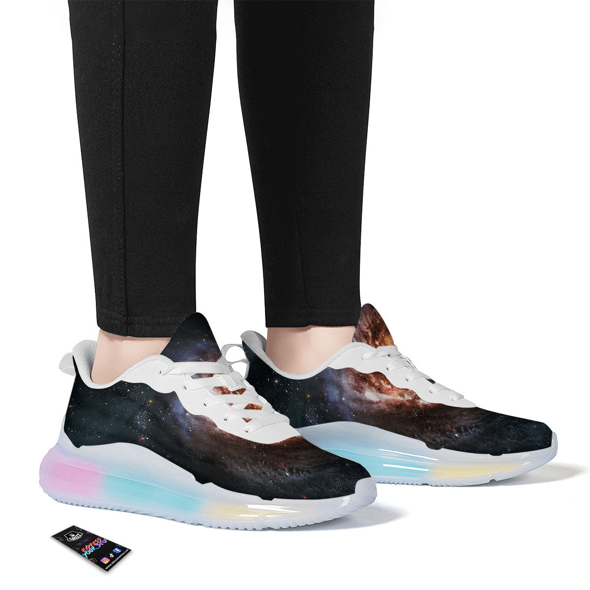 Milky Way Spiral Print Running Sneakers-grizzshop