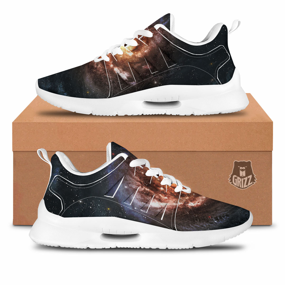 Milky Way Spiral Print Tennis Shoes-grizzshop