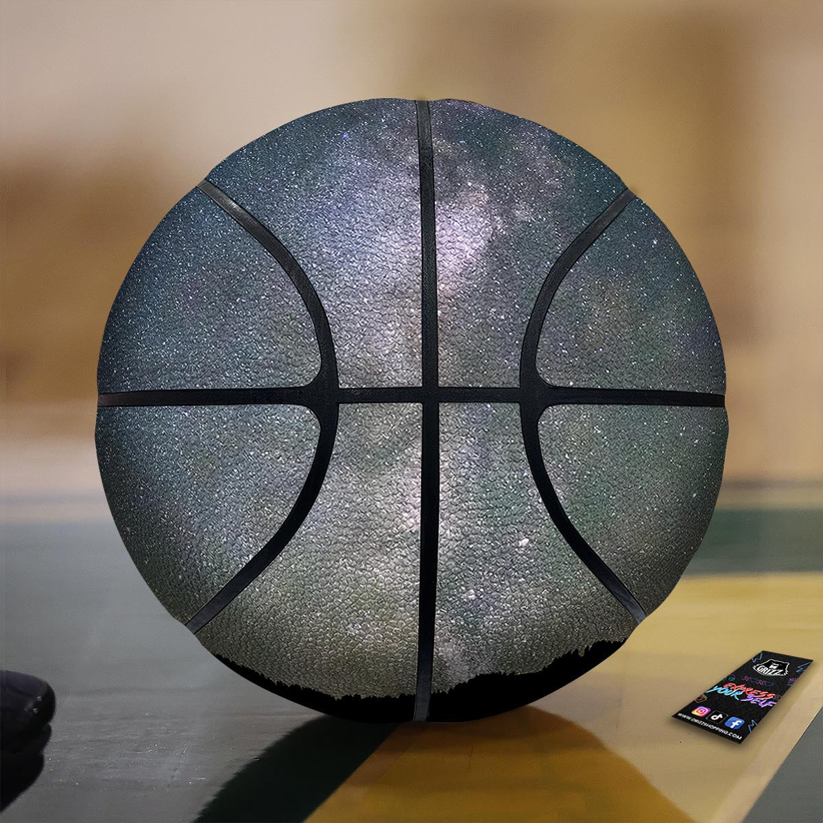 Milky Way Stars Night Print Basketball