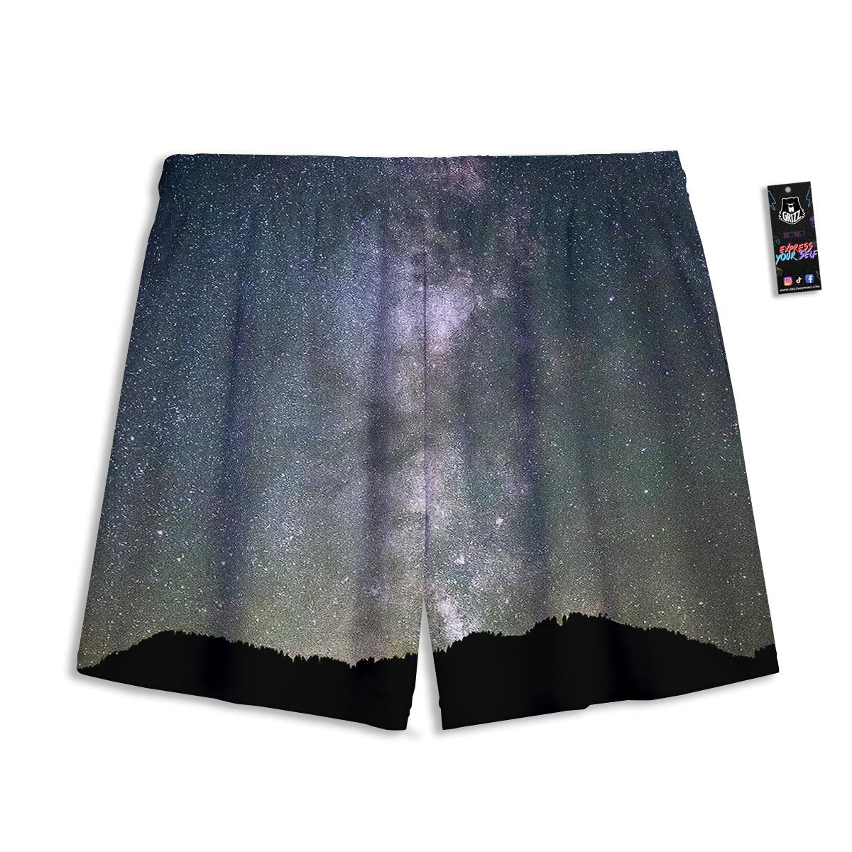 Milky Way Stars Night Print Mesh Shorts