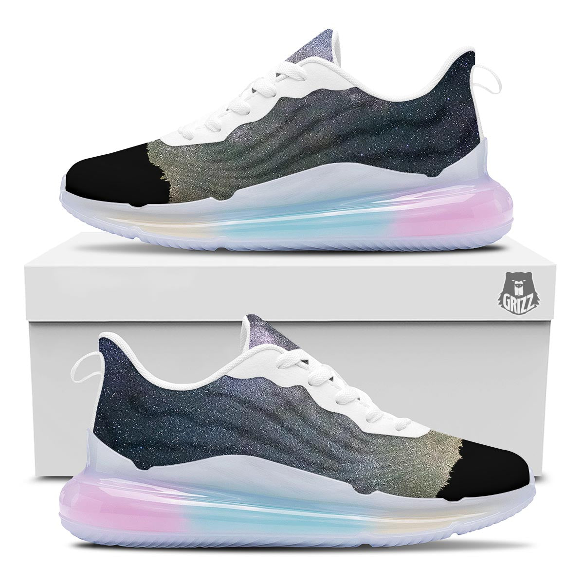 Milky Way Stars Night Print Running Sneakers-grizzshop
