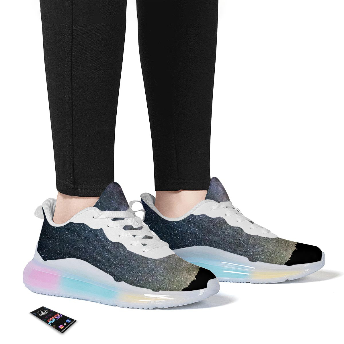 Milky Way Stars Night Print Running Sneakers-grizzshop