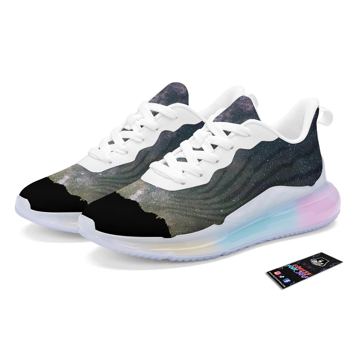Milky Way Stars Night Print Running Sneakers-grizzshop