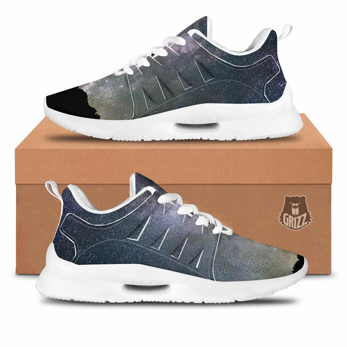 Milky Way Stars Night Print Tennis Shoes-grizzshop