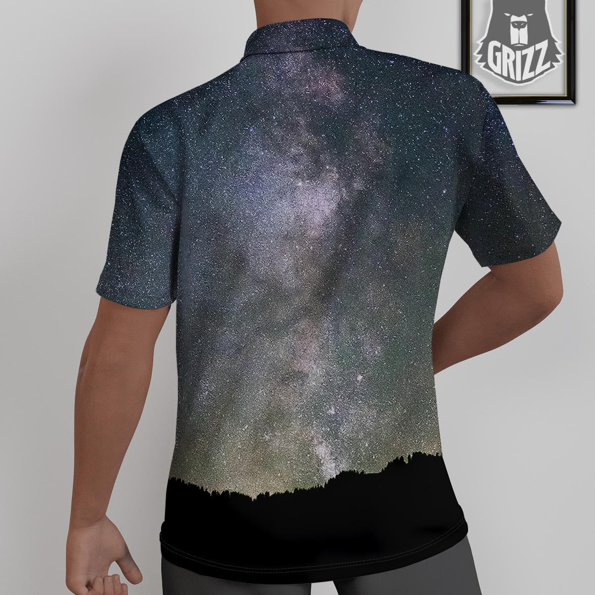 Milky Way Stars Night Print Untucked Shirts-grizzshop