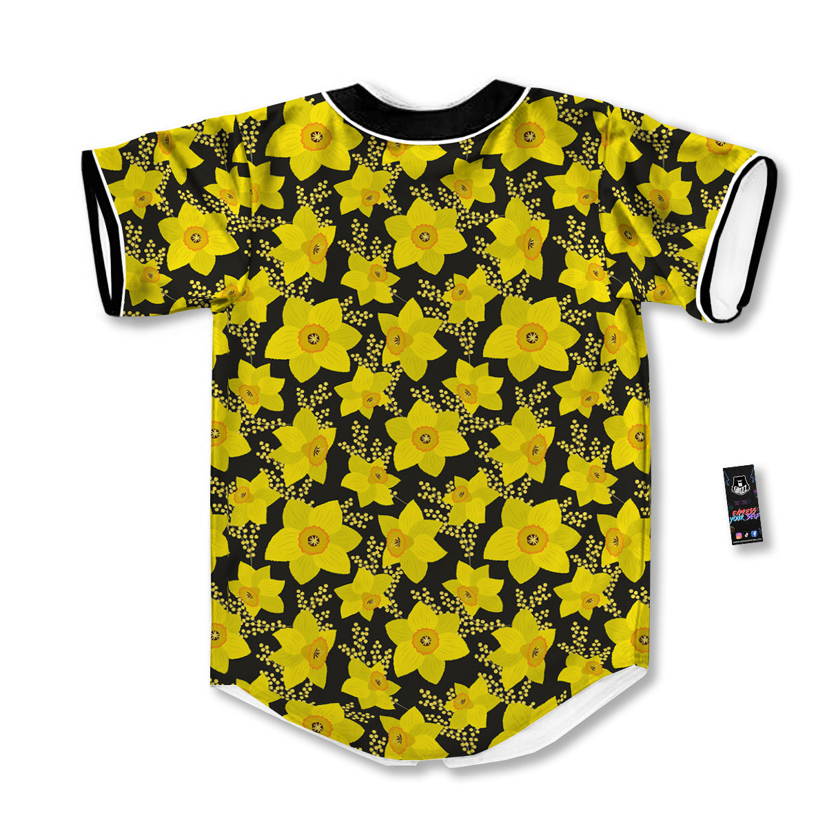 Mimosa And Daffodil Print Pattern Baseball Jersey-grizzshop