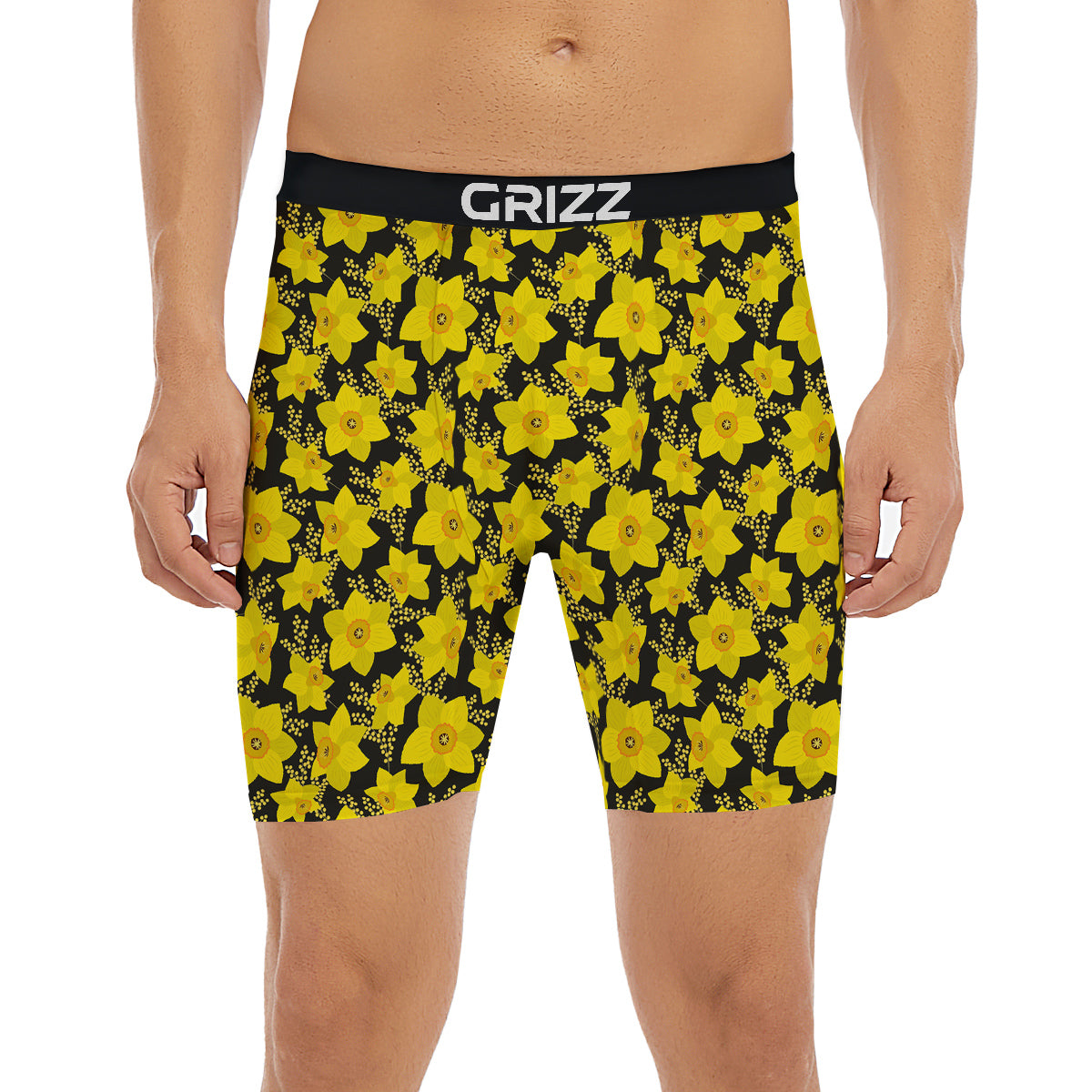 Mimosa And Daffodil Print Pattern Boxer Briefs-grizzshop