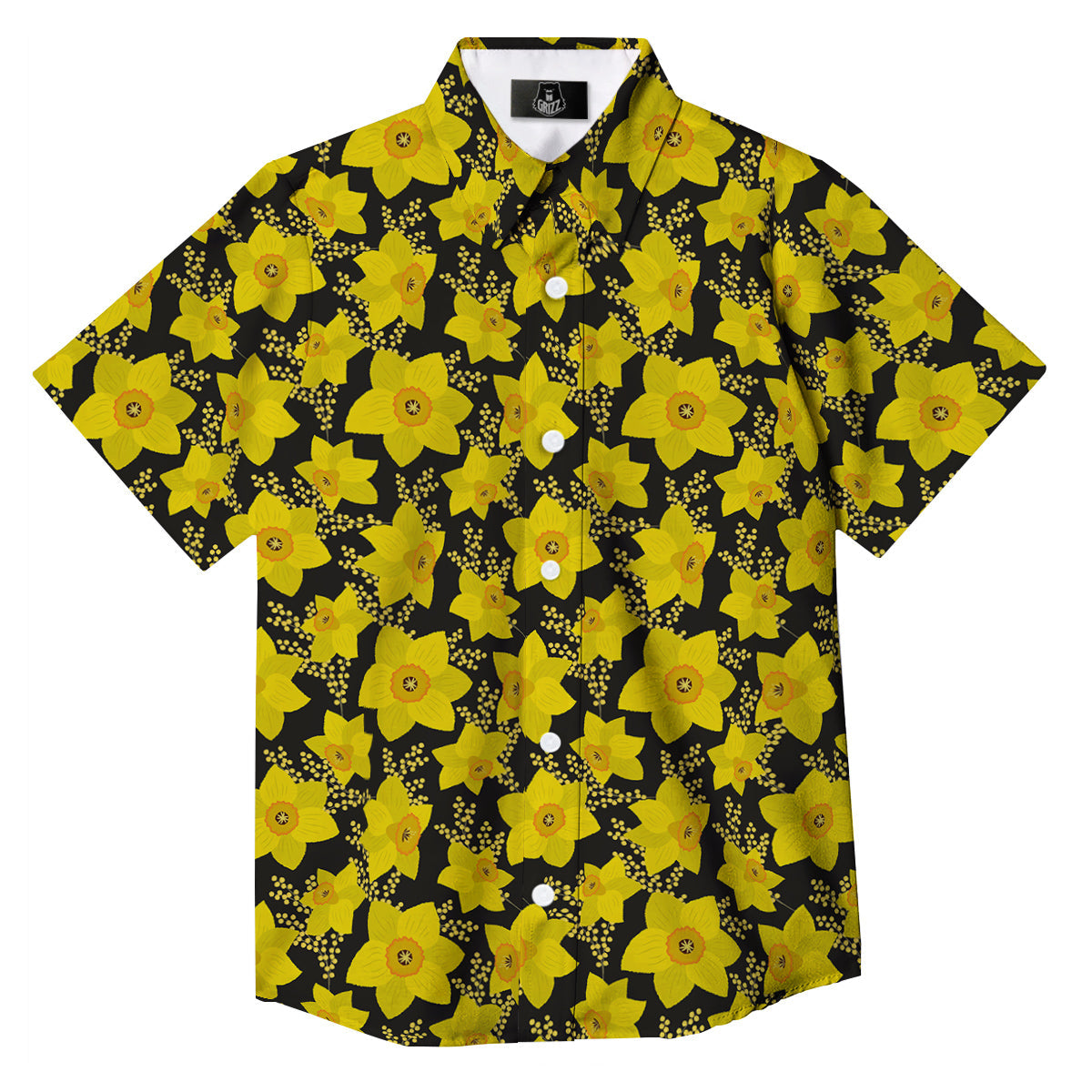 Mimosa And Daffodil Print Pattern Button Up Shirt-grizzshop