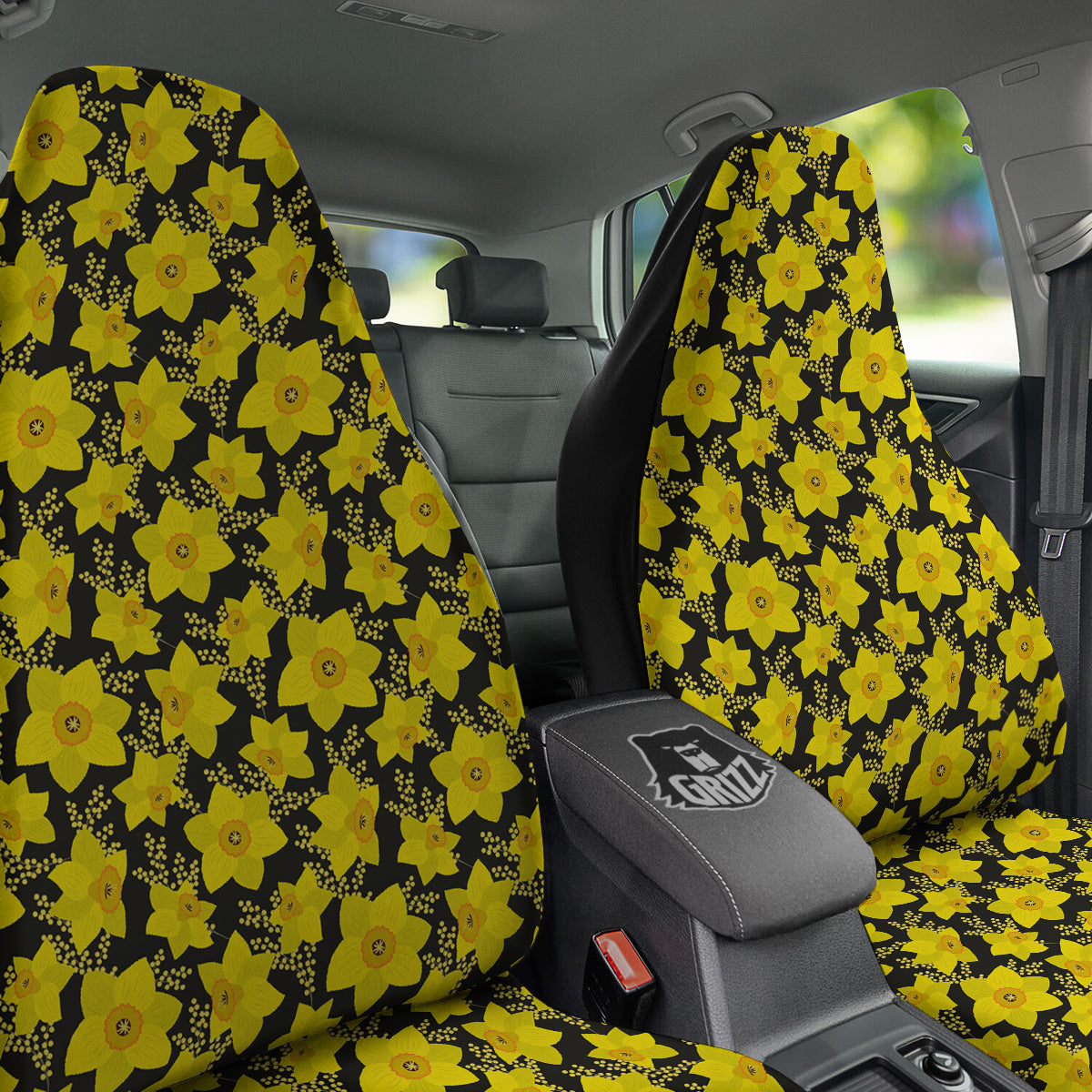 Mimosa And Daffodil Print Pattern Car Seat Covers-grizzshop