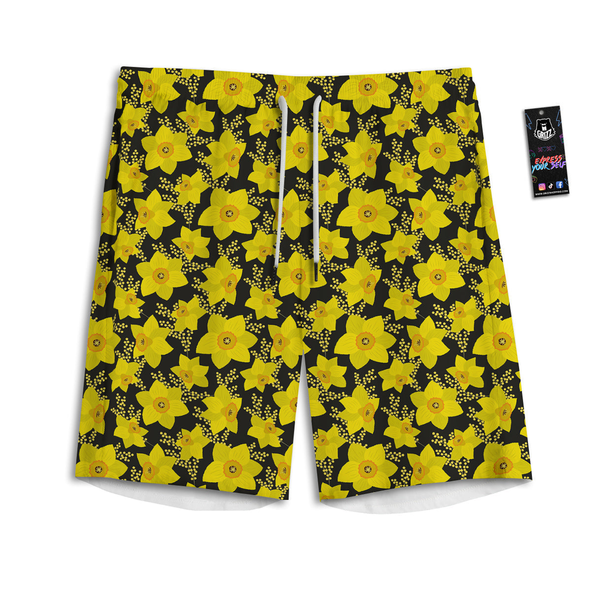 Parts Motorcycle Print Pattern Men's Athletic Shorts