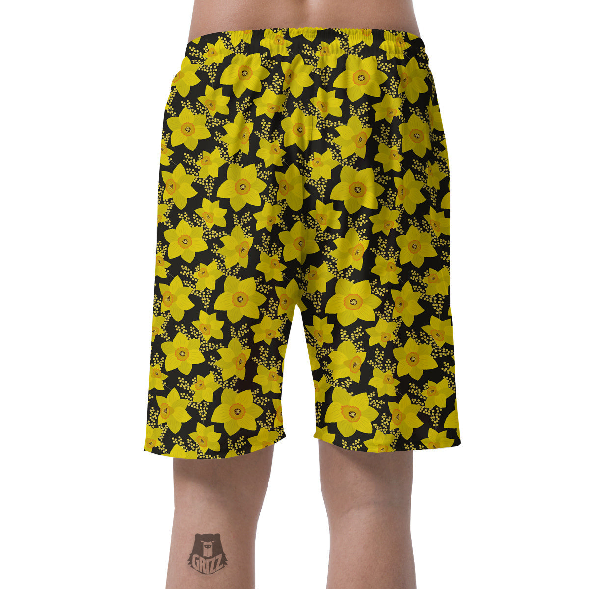 Mimosa And Daffodil Print Pattern Men's Shorts-grizzshop