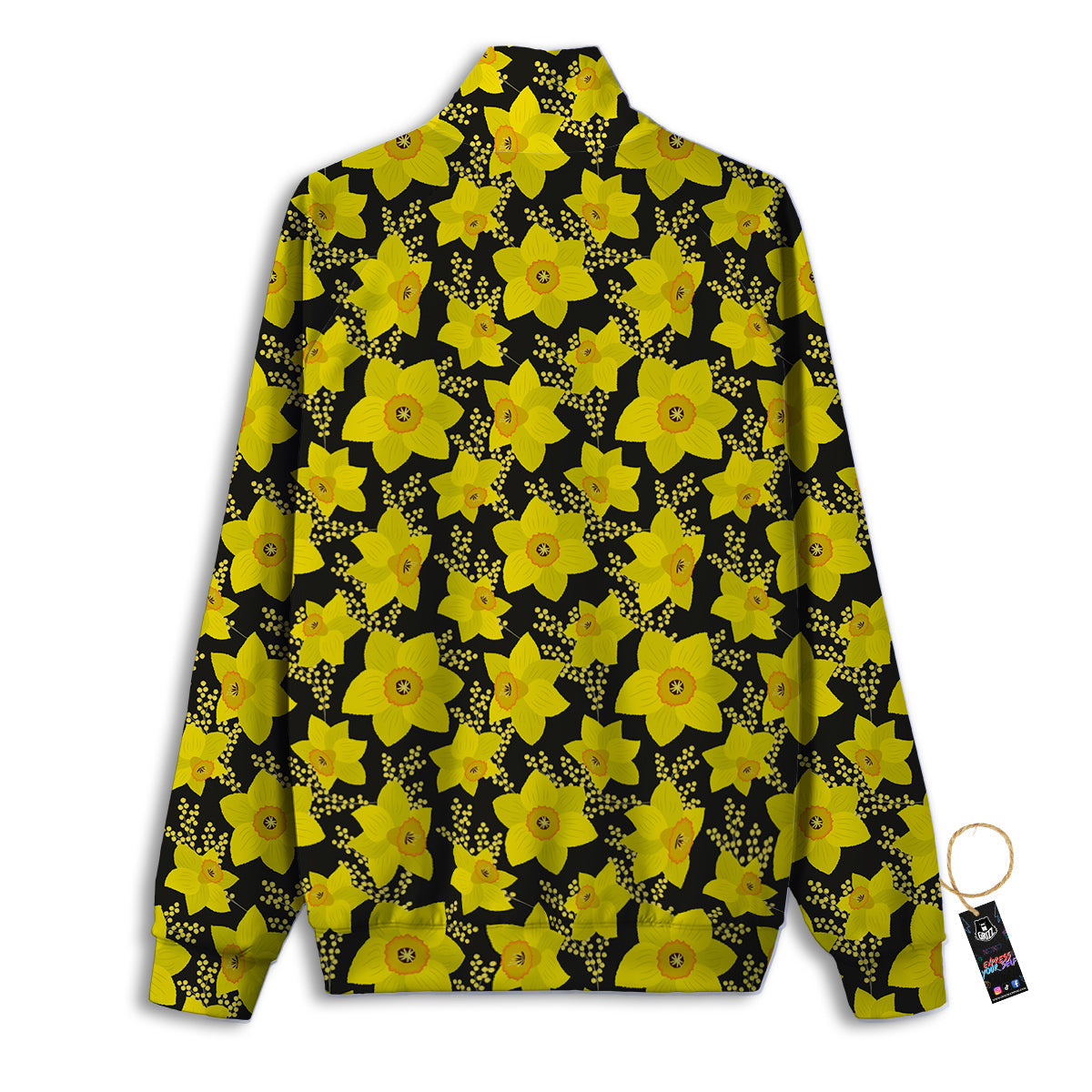 Mimosa And Daffodil Print Pattern Track Jacket-grizzshop