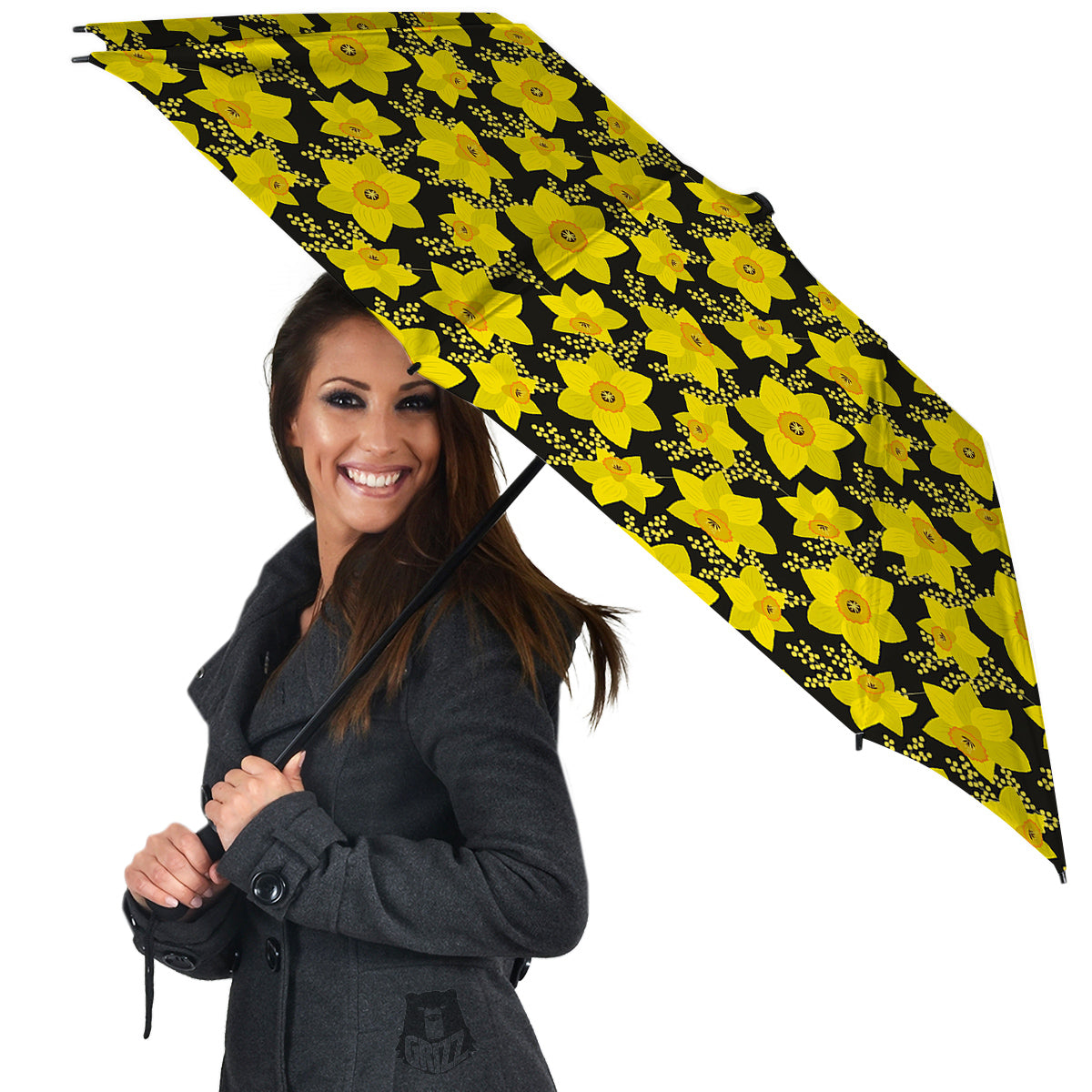 Mimosa And Daffodil Print Pattern Umbrella-grizzshop