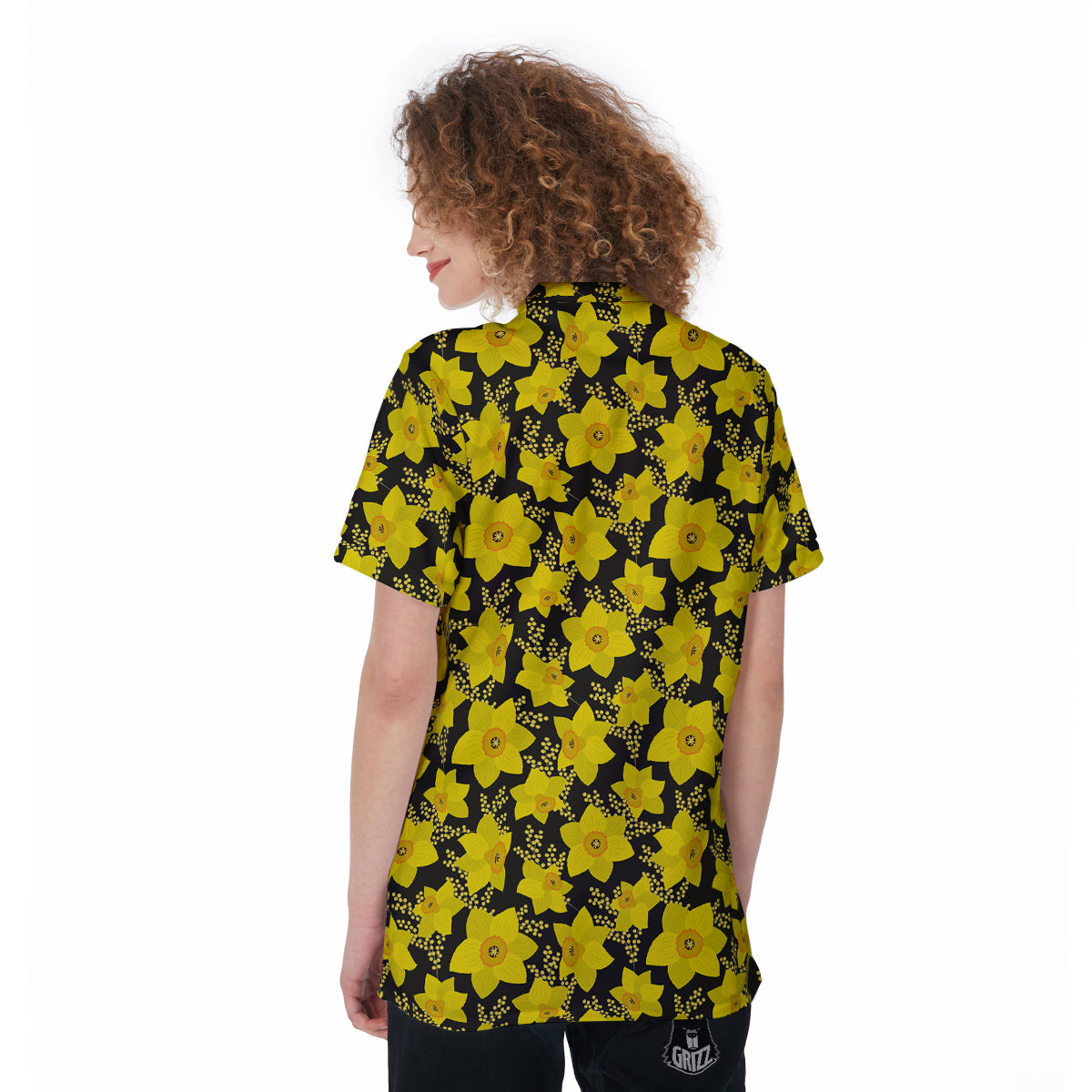 Mimosa And Daffodil Print Pattern Women's Golf Shirts-grizzshop