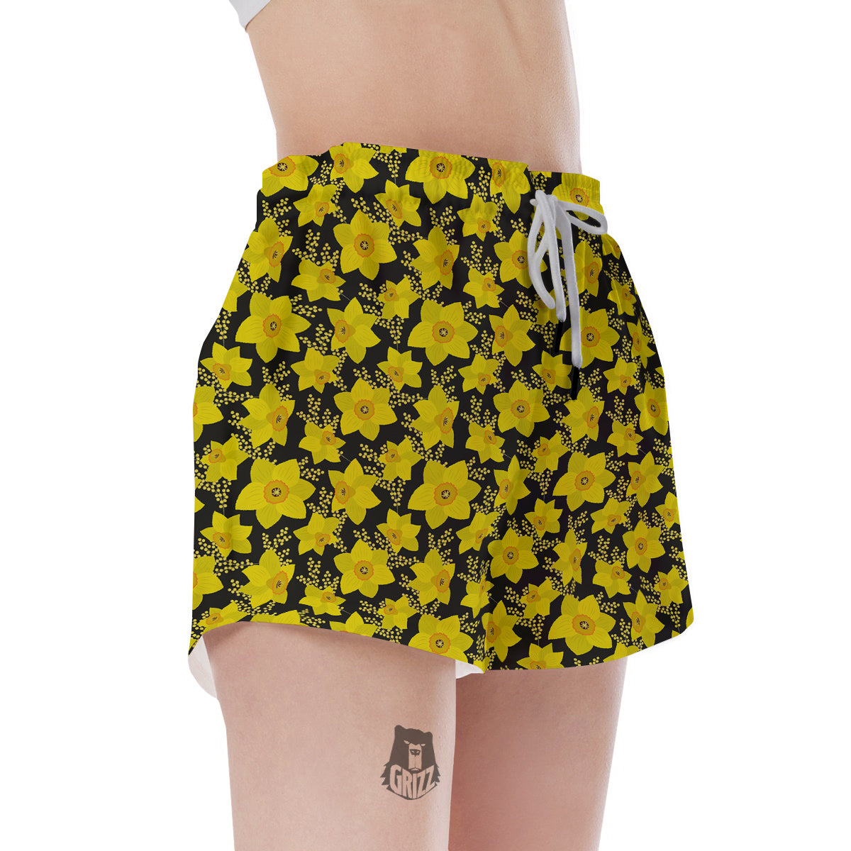Mimosa And Daffodil Print Pattern Women's Shorts-grizzshop