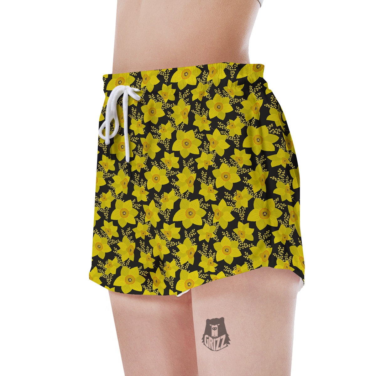 Mimosa And Daffodil Print Pattern Women's Shorts-grizzshop