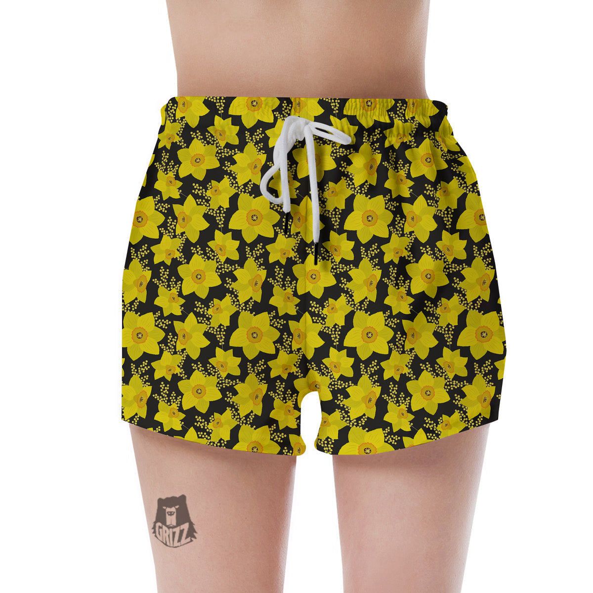 Mimosa And Daffodil Print Pattern Women's Shorts-grizzshop