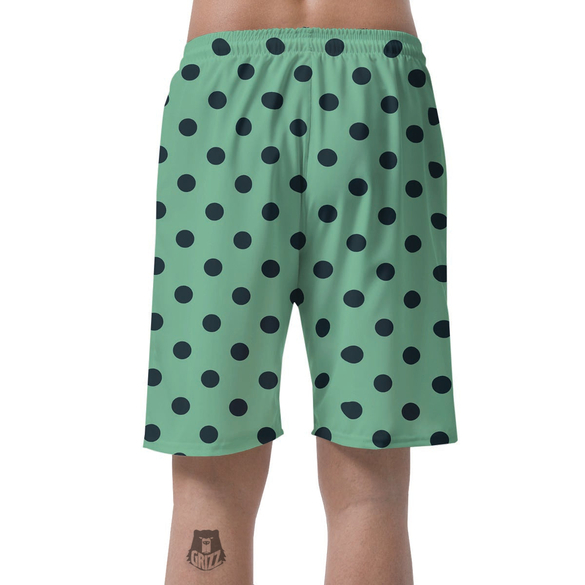 Mint And Green Polka Dot Men's Shorts-grizzshop