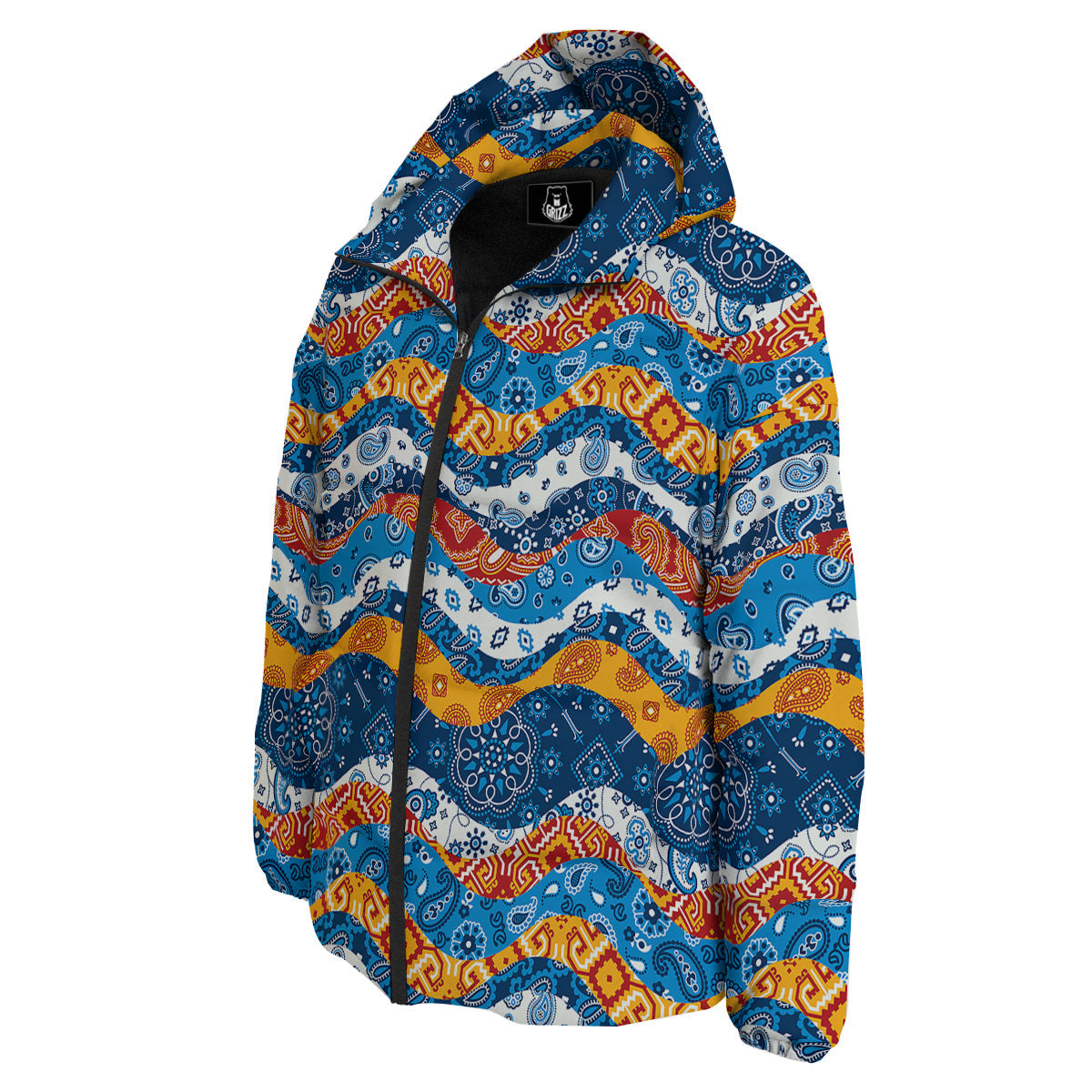 Mix Bandanna Kerchief Print Pattern Down Jacket-grizzshop