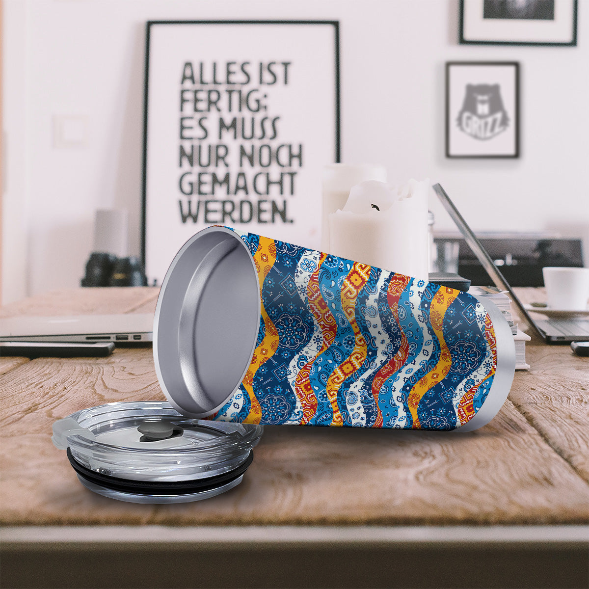 Mix Bandanna Kerchief Print Pattern Tumbler-grizzshop