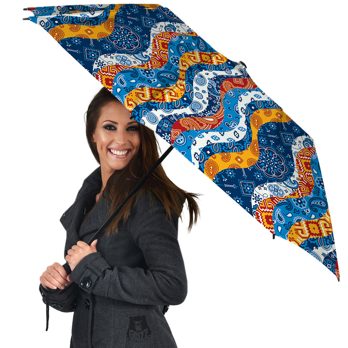 Mix Bandanna Kerchief Print Pattern Umbrella-grizzshop