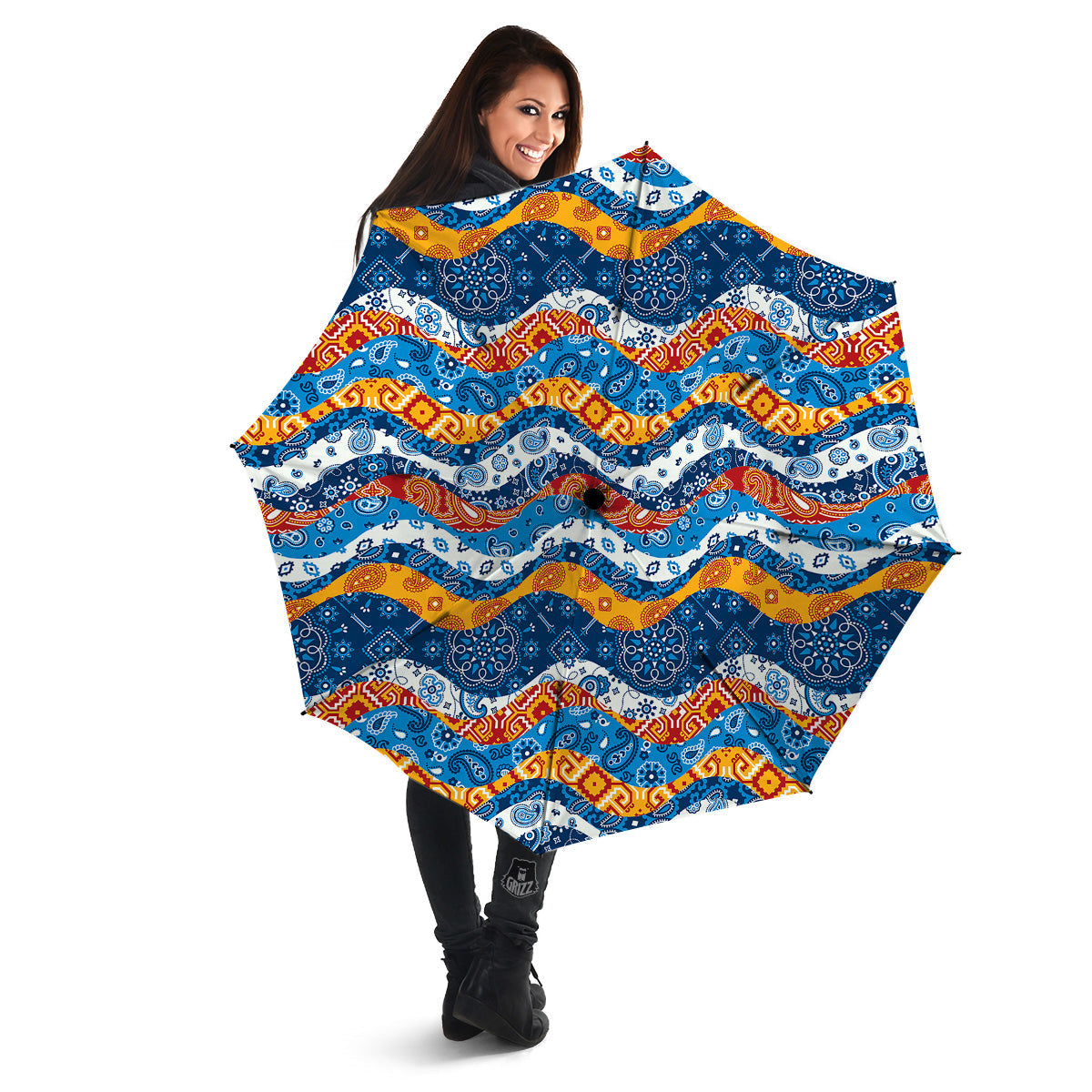 Mix Bandanna Kerchief Print Pattern Umbrella-grizzshop