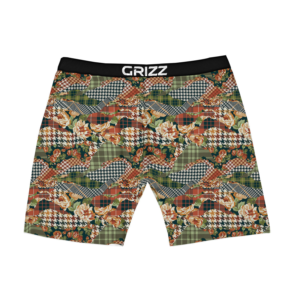 Mix Houndstooth Tartan Print Pattern Boxer Briefs-grizzshop