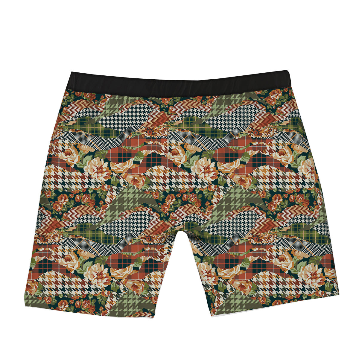 Mix Houndstooth Tartan Print Pattern Boxer Briefs-grizzshop