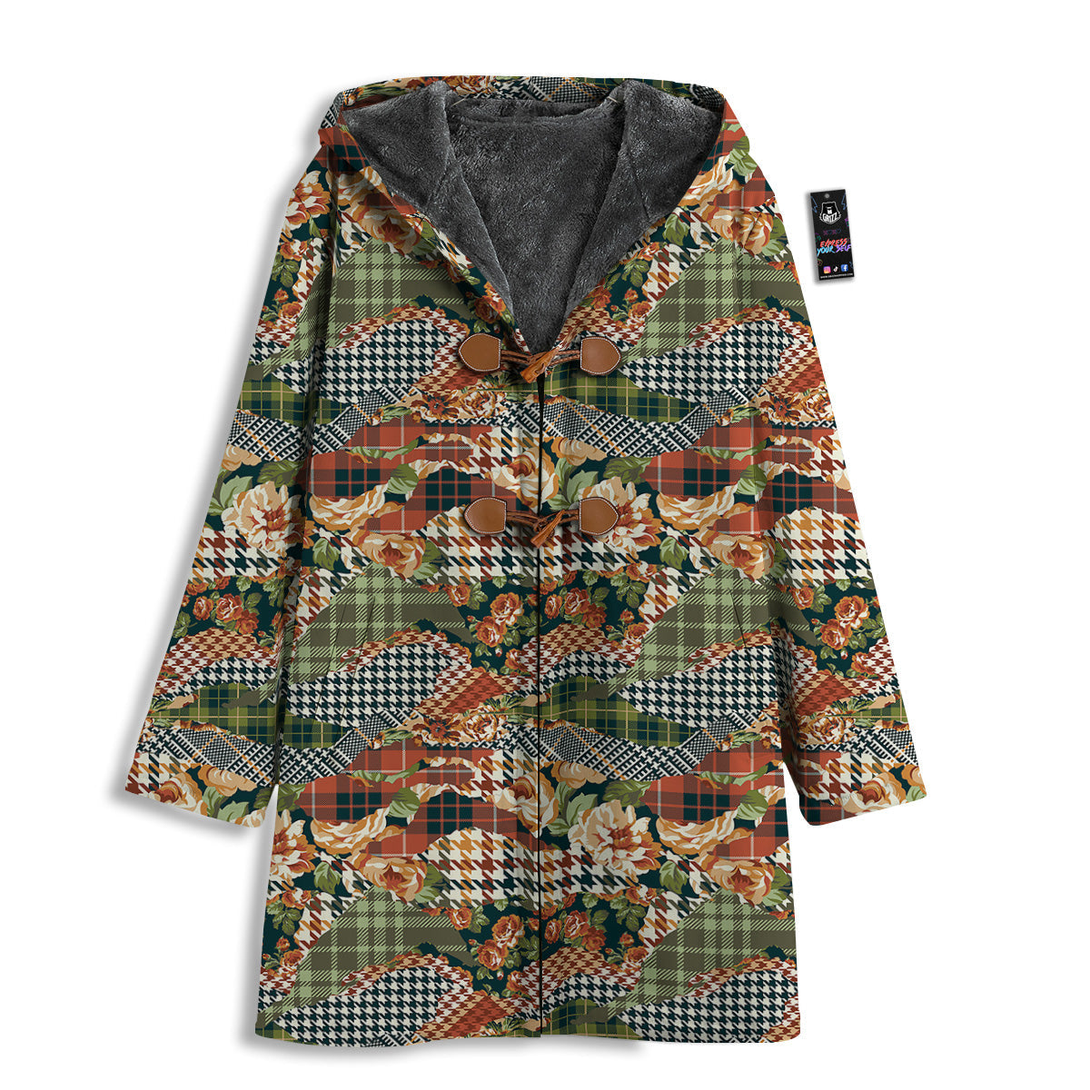 Mix Houndstooth Tartan Print Pattern Men's Windbreaker Jacket-grizzshop
