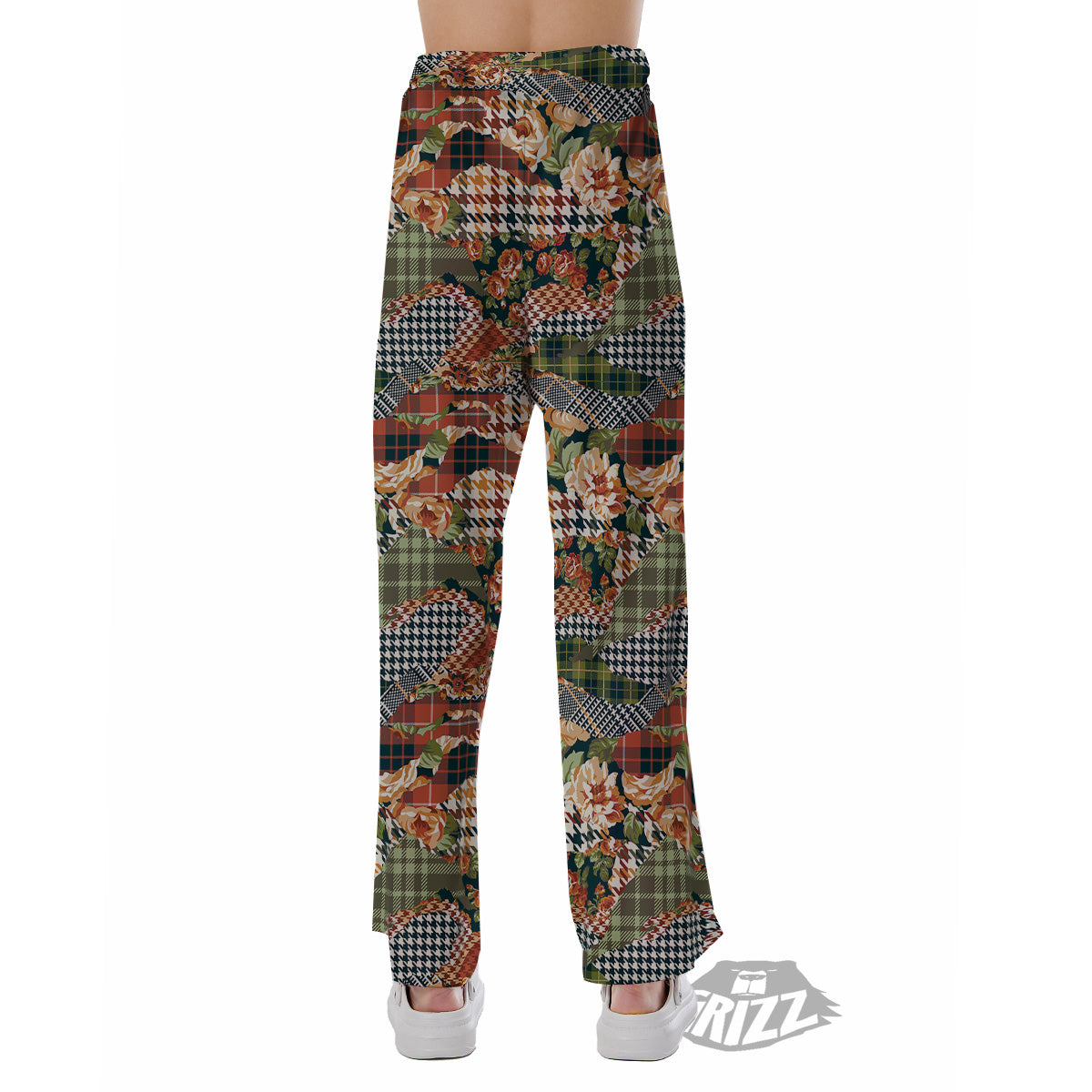 Mix Houndstooth Tartan Print Pattern Pajama Pants-grizzshop